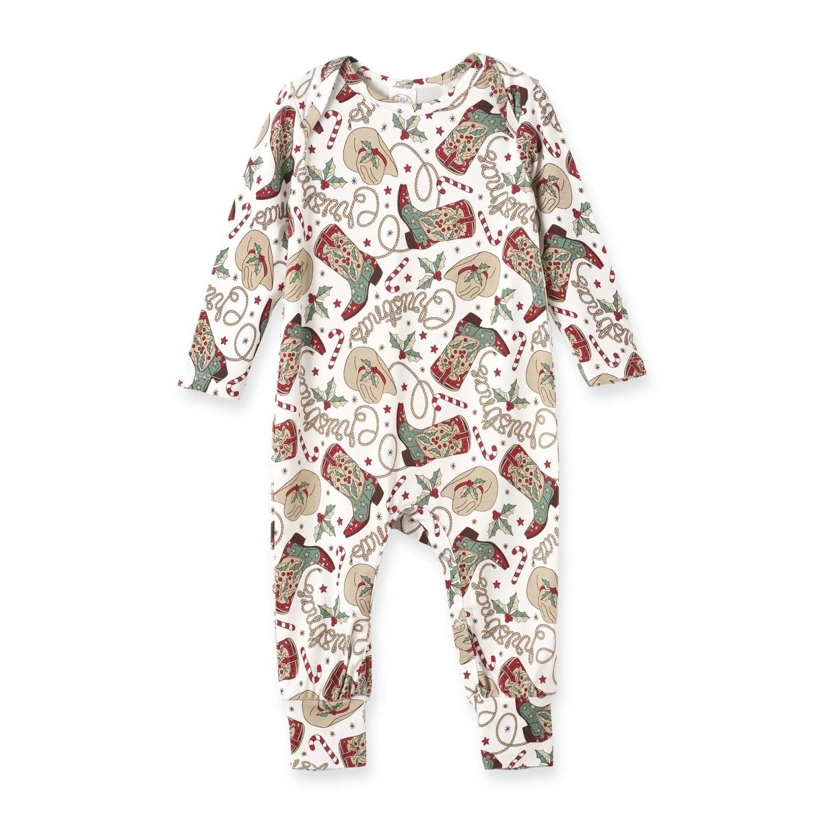 Tesa Babe Western Christmas Baby Bamboo Romper Cowboy Holiday Style - Everetts Place Boutique - 