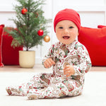 Tesa Babe Western Christmas Baby Bamboo Zipper Romper - Cowboy HolidayEveretts Place