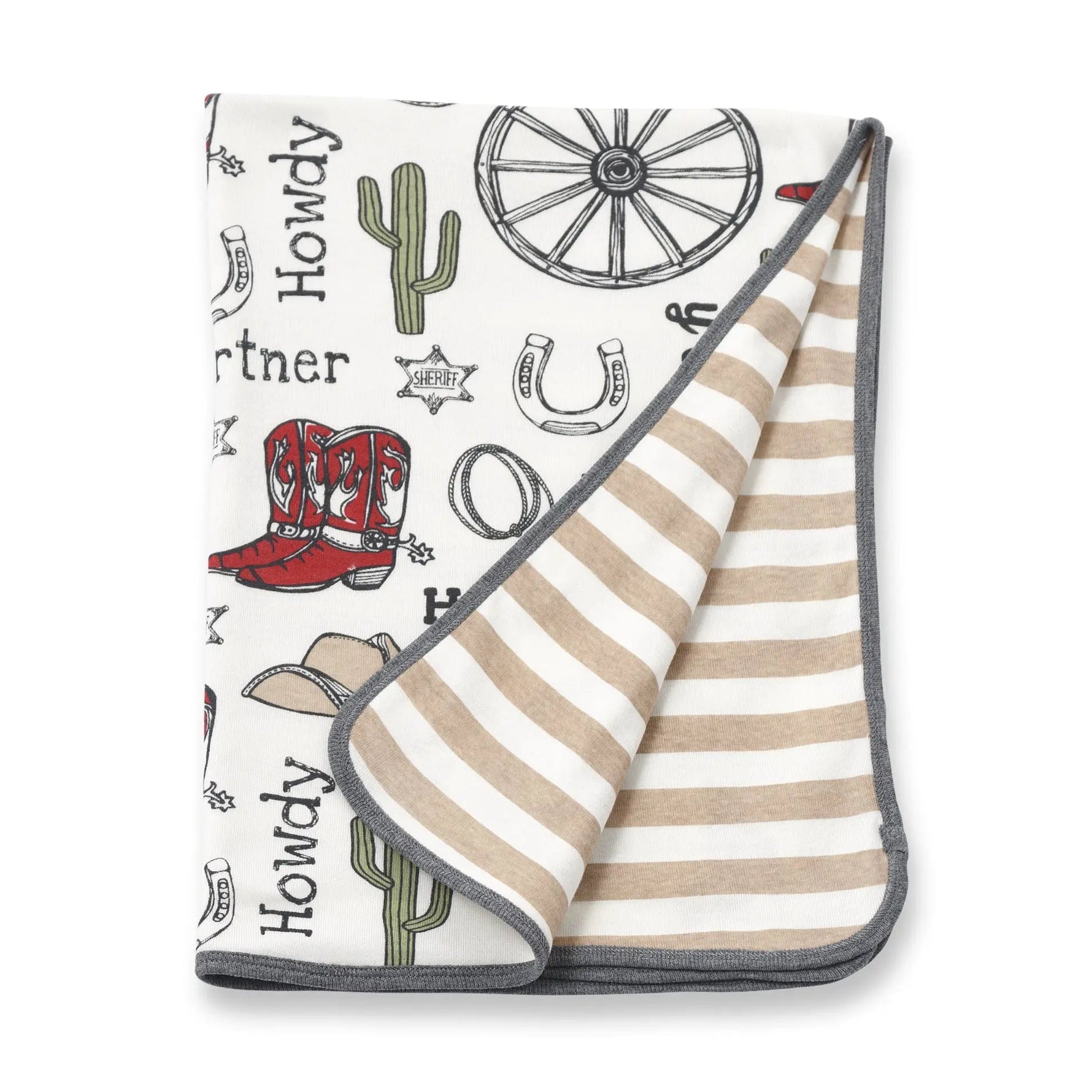Western Cowboy Howdy Partner Cotton Baby Stroller Blanket - Linens, Blanket, Rug, Towel, Scarf | Everetts Place