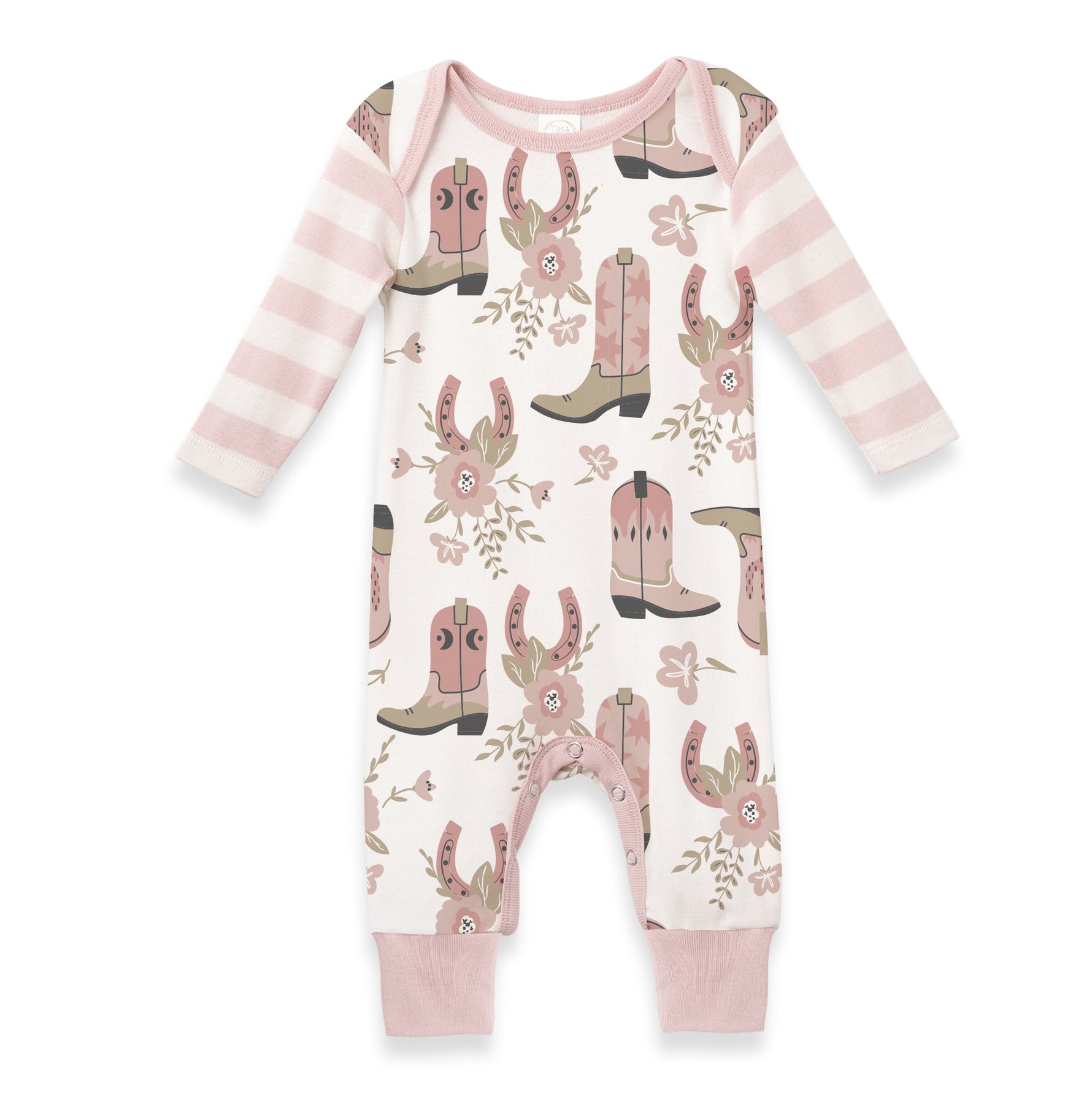 Tesa Babe Western Cowgirl Boots Baby Cotton RomperEveretts Place