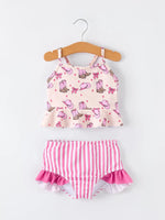 Rylee Faith Designs Western Girls Two Piece Swimsuit Ruffle - 