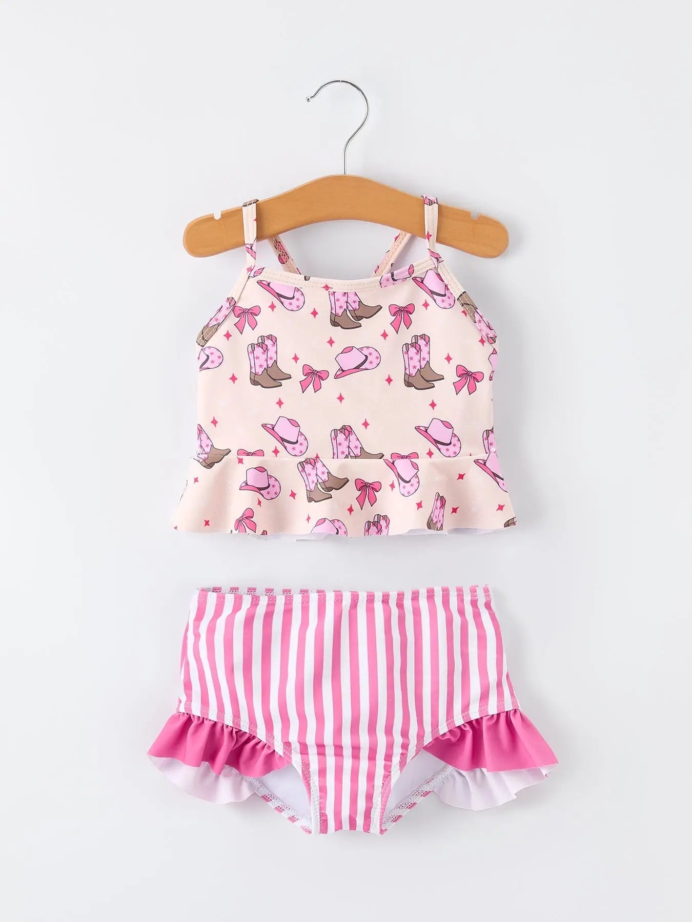 Rylee Faith Designs Western Girls Two Piece Swimsuit Ruffle - 