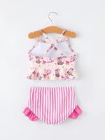 Rylee Faith Designs Western Girls Two Piece Swimsuit Ruffle - 