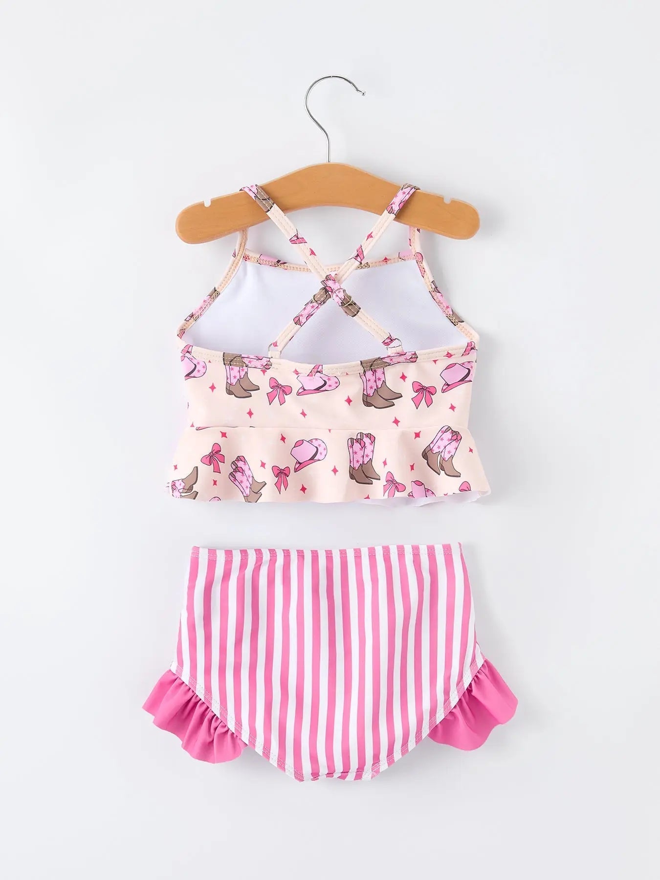 Rylee Faith Designs Western Girls Two Piece Swimsuit Ruffle - 