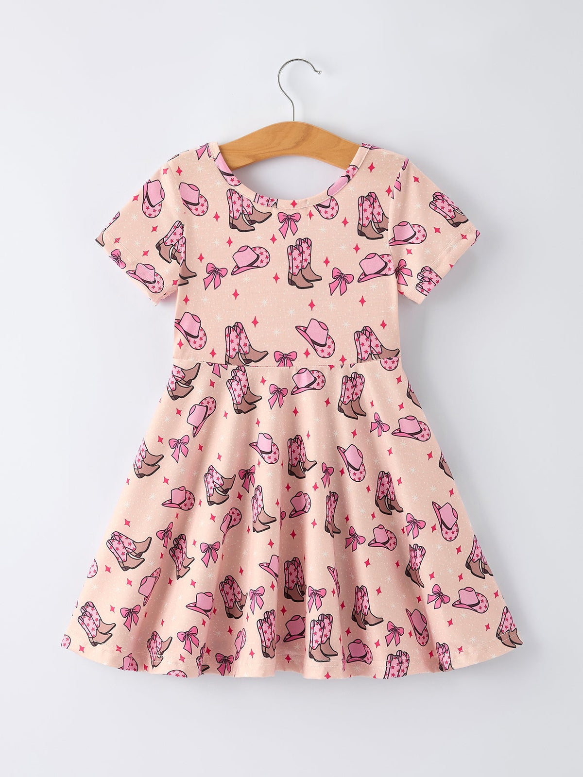 Rylee Faith Designs Western Print Girl Short Sleeve Dress