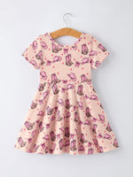 Rylee Faith Designs Western Print Girl Short Sleeve Dress