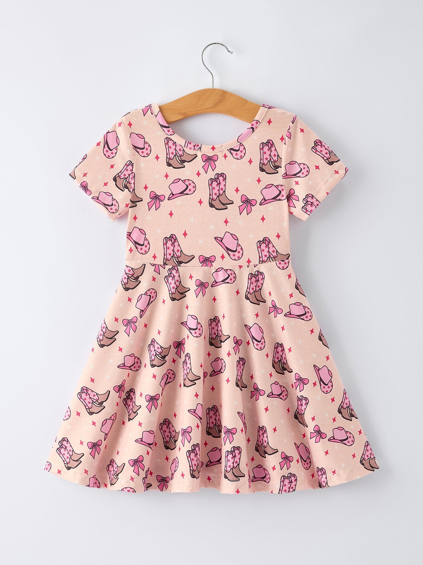 Rylee Faith Designs Western Print Girl Short Sleeve Dress
