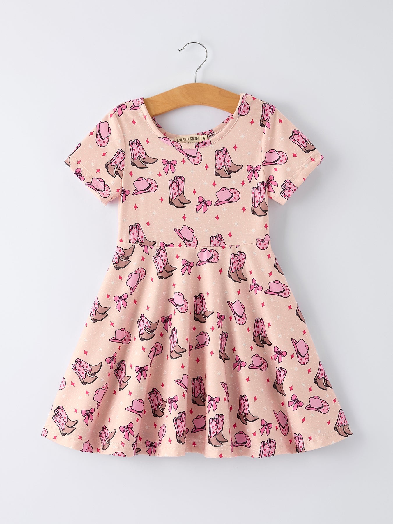 Rylee Faith Designs Western Print Girl Short Sleeve Dress