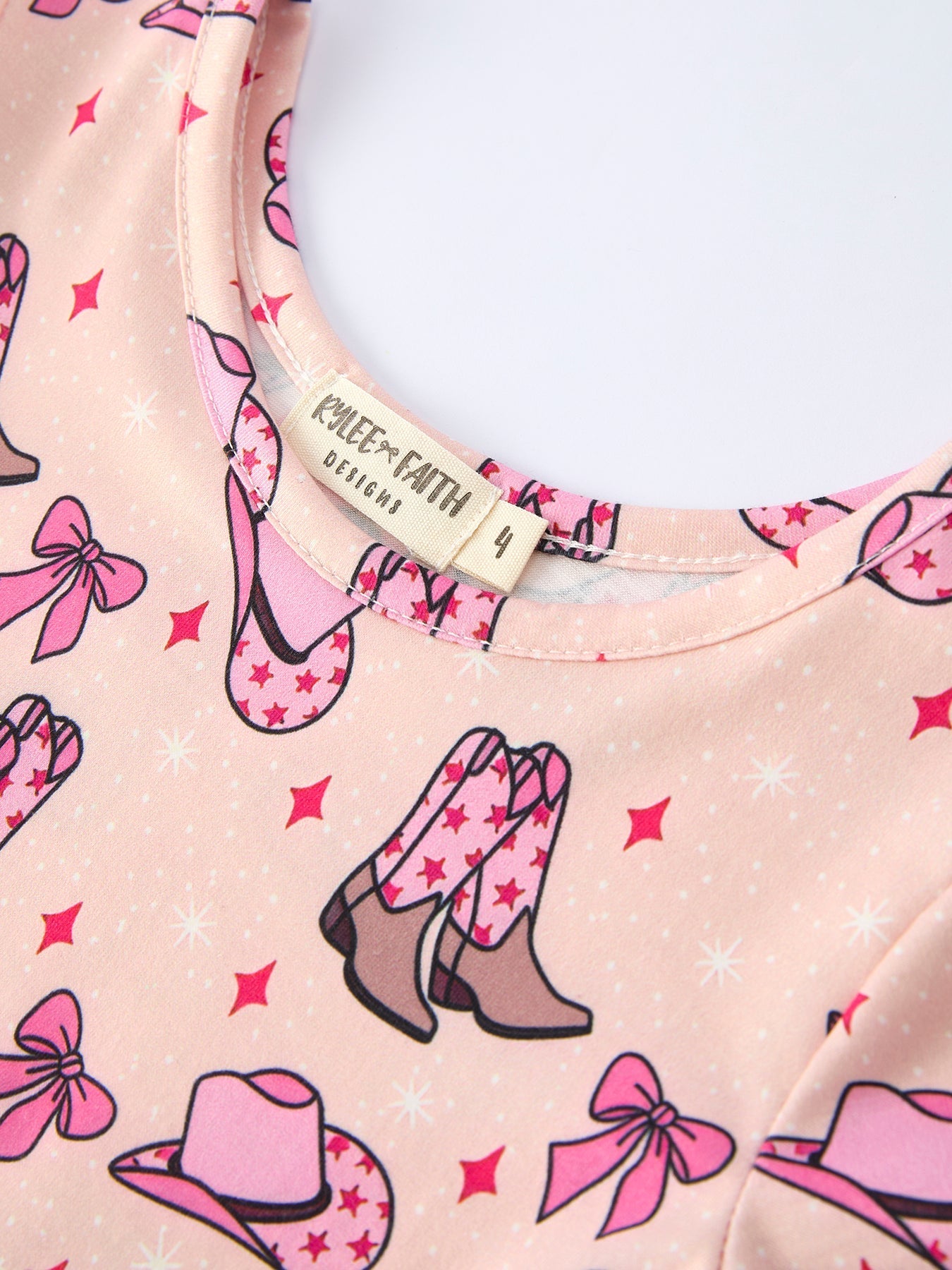 Rylee Faith Designs Western Print Girl Short Sleeve Dress