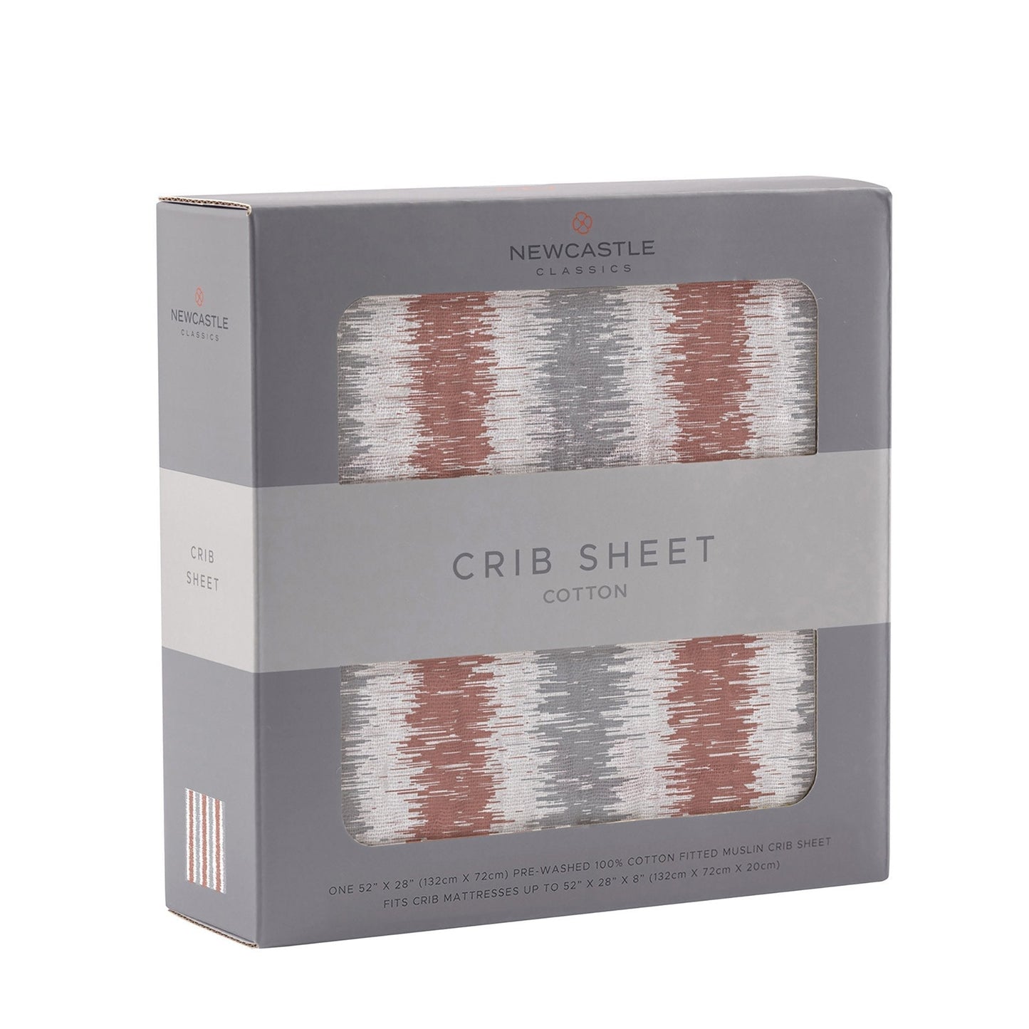 Western Stripe Cotton Muslin Crib Sheet for Standard Mattresses 28x52 Inches Newcastle Classics