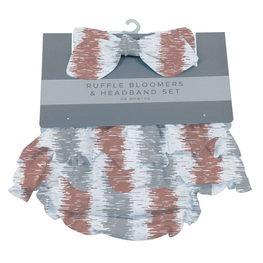 Western Stripe Ruffle Cotton Bloomer Headband Set for Infants 0 to 12 Months 100 Percent Cotton Newcastle Classics