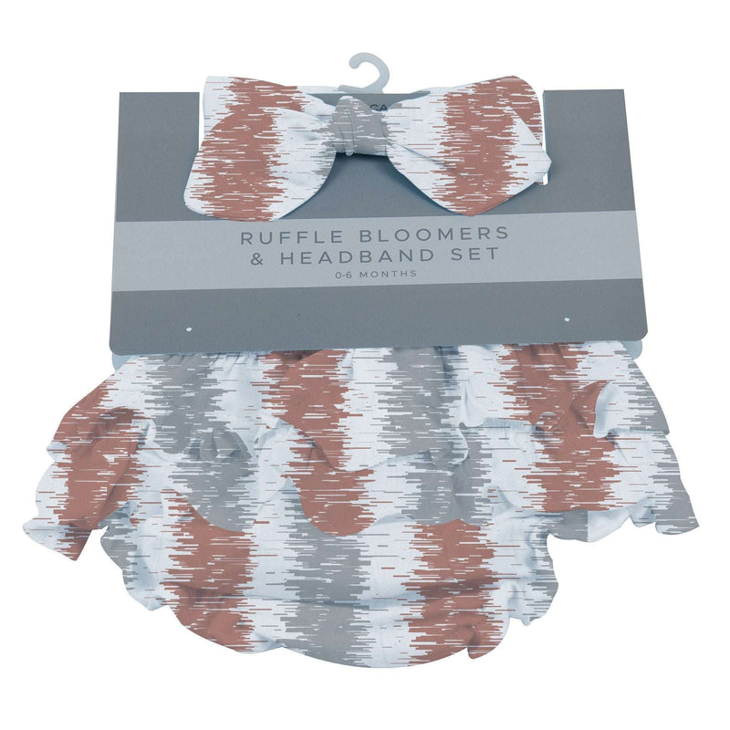 Western Stripe Ruffle Cotton Bloomer Headband Set for Infants 0 to 12 Months 100 Percent Cotton Newcastle Classics