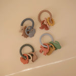 Mushie Western Teething Ring Made from Food Grade Silicone with Sensory Shapes and Textures - 