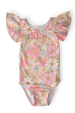 Mila & Rose ® What's Up Buttercup S/S Flutter Sleeve Leotard - 