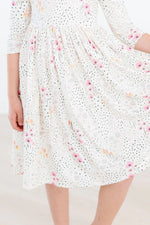 Mila & Rose ® Whimsical Wildflowers 3/4 Sleeve Pocket Twirl Dress - 
