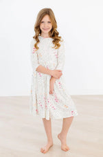 Mila & Rose ® Whimsical Wildflowers 3/4 Sleeve Pocket Twirl Dress - 