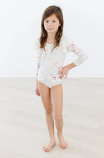Mila & Rose ® Whimsical Wildflowers Long Sleeve Flutter Sleeve Leotard For Girls - 