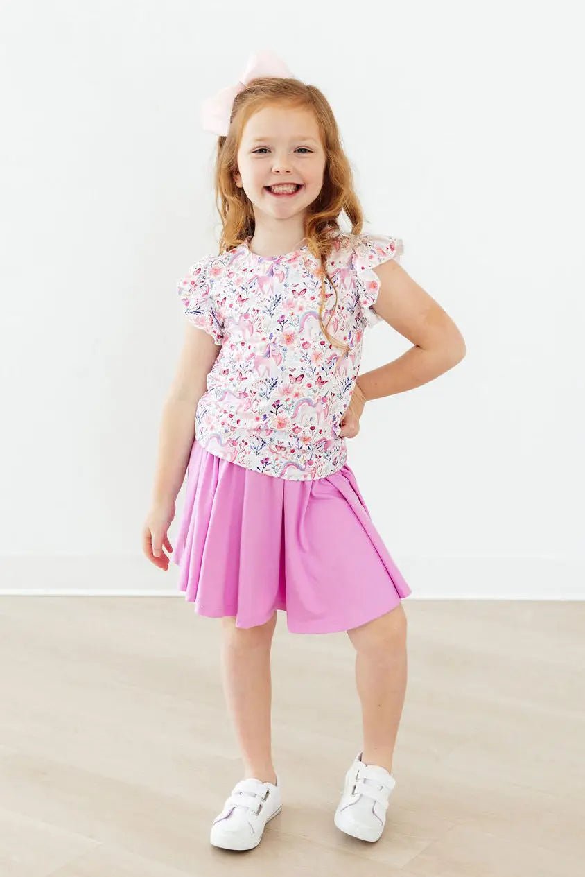 Mila & Rose ® Whimsical Woods S/S Ruffle Tee - 