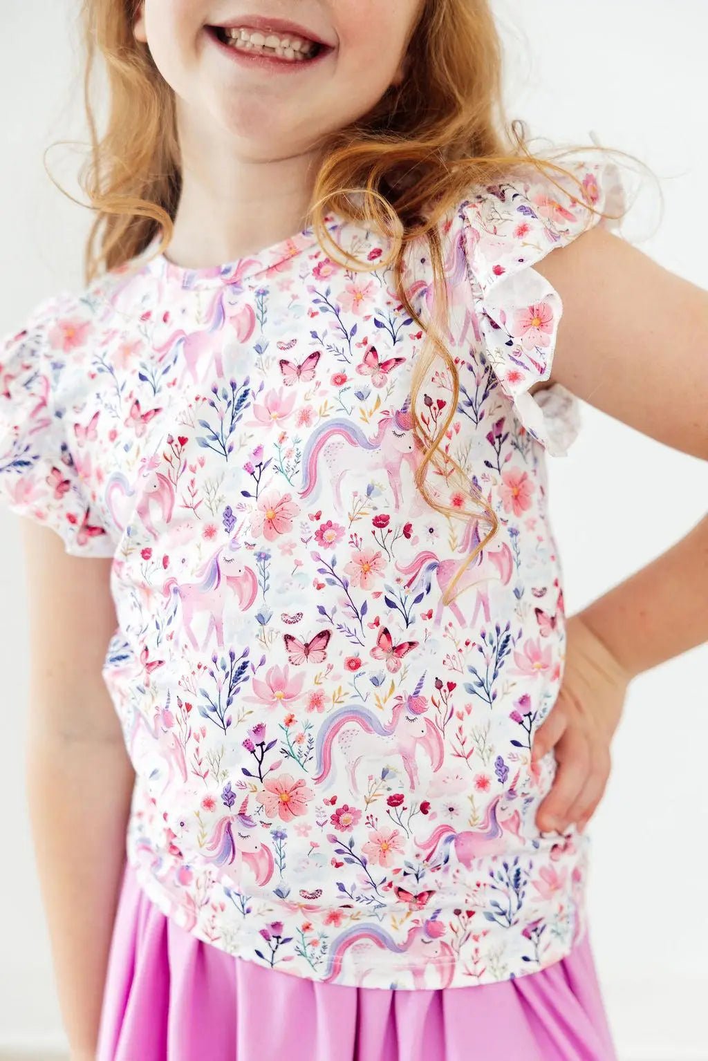 Mila & Rose ® Whimsical Woods S/S Ruffle Tee - 
