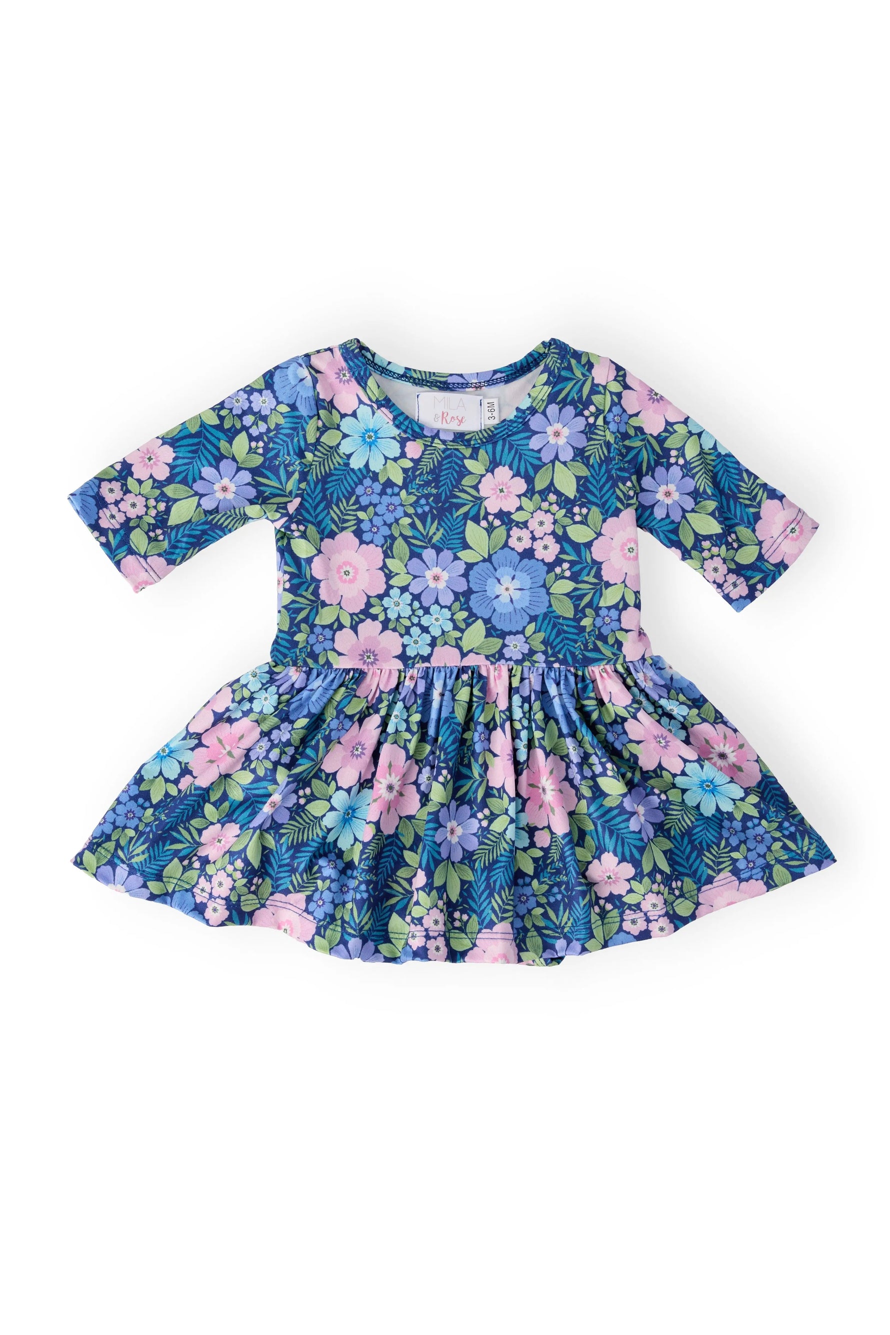 Whimsy 3/4 Sleeve Twirl Bodysuit - Sleeve, Baby & Toddler Clothing, Textile, One-piece garment, Day Dress | Everetts Place