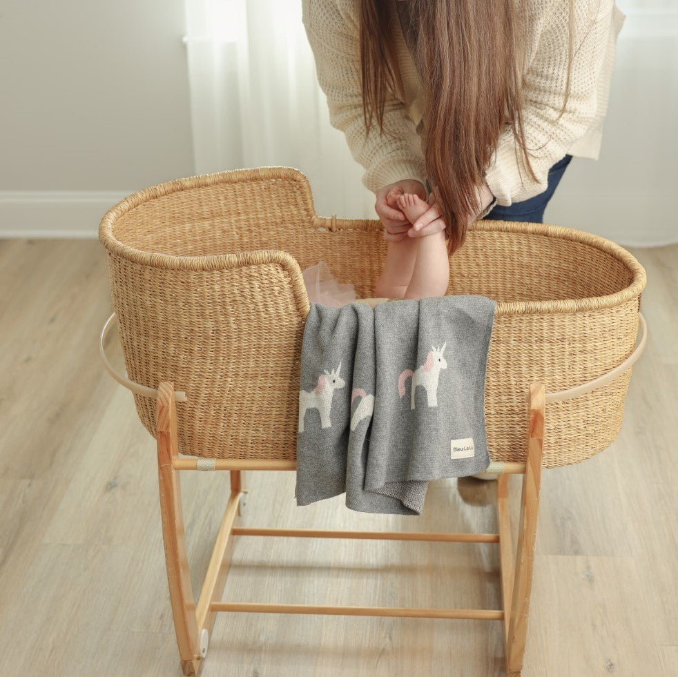 Bleu La La Whimsy Collection Luxury 100 Percent Cotton Knit Swaddle Baby Blanket - Everetts Place Boutique - 