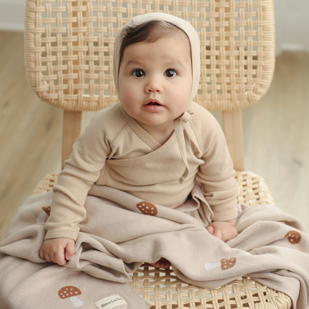 Bleu La La Whimsy Collection Luxury 100 Percent Cotton Knit Swaddle Baby Blanket - Everetts Place Boutique - 