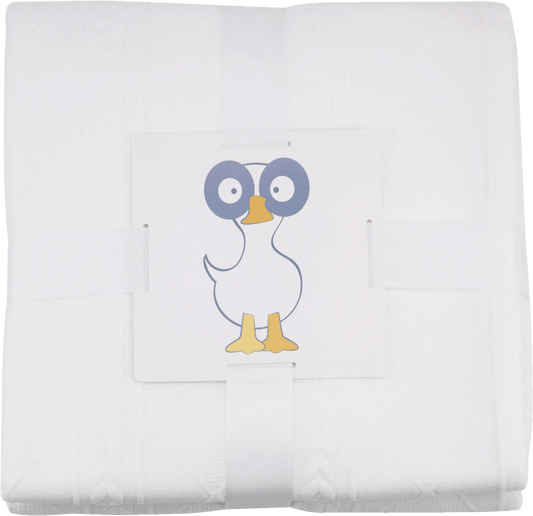White 50 Inch x 60 Inch Full Size Knit Throw Blanket.