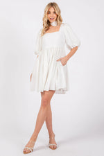 PinkBlush White Babydoll Mini Dress - 