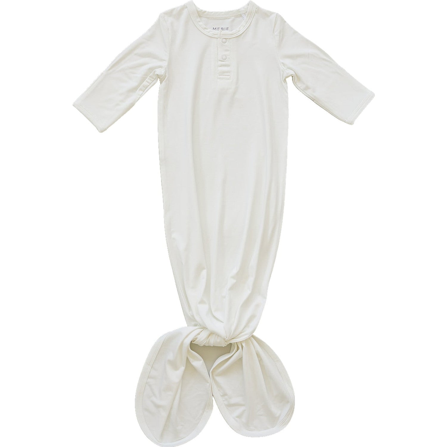 Mebie Baby White Bamboo Rayon Knot Gown 0 To 3M Unisex Baby Clothes - 