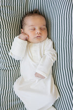 Mebie Baby White Bamboo Rayon Knot Gown 0 To 3M Unisex Baby Clothes - 
