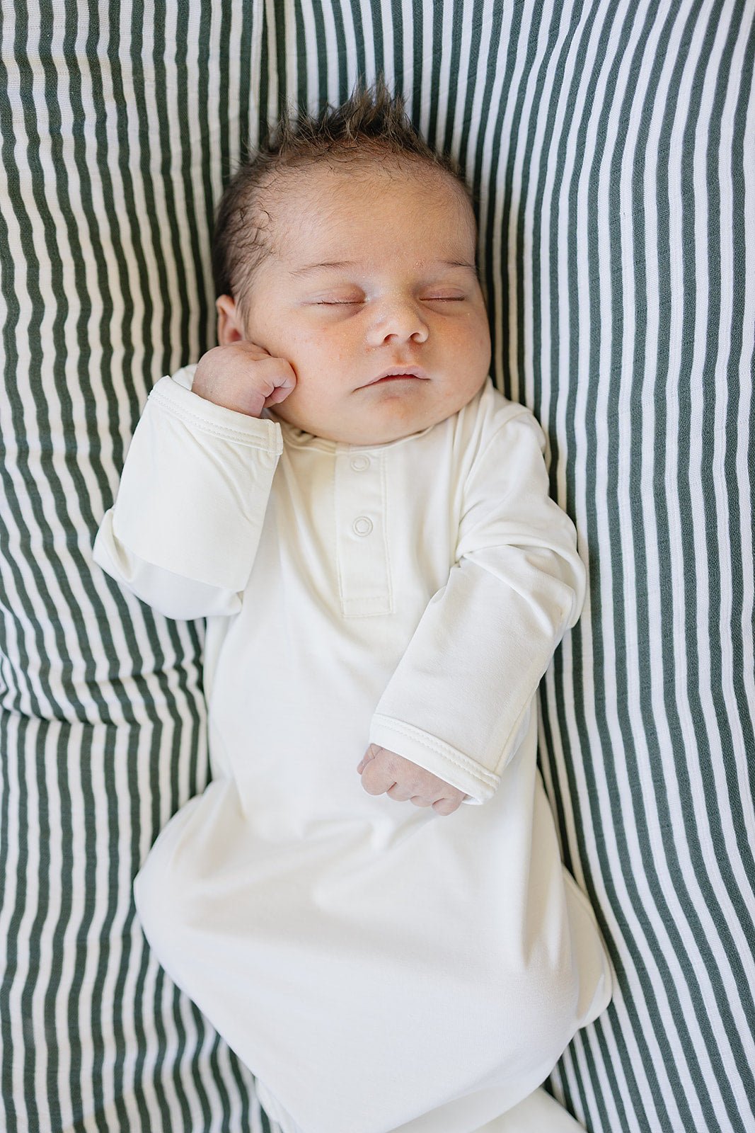 Mebie Baby White Bamboo Rayon Knot Gown 0 To 3M Unisex Baby Clothes - 
