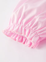 Rylee Faith Designs White Bow Smock Embroidered Pink Dress - 