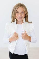 Mila & Rose ® White Checker Puffer Vest - 