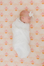 Harp Angel Boutique White Chiffon Bow Headband with Stretchy Nylon for Newborns to Toddlers - 