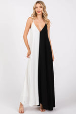 White Color Blocked V-Neck Maxi Dress - Fashion, Day Dress, Waist, Fashion design, One-piece garment | Everetts Place
