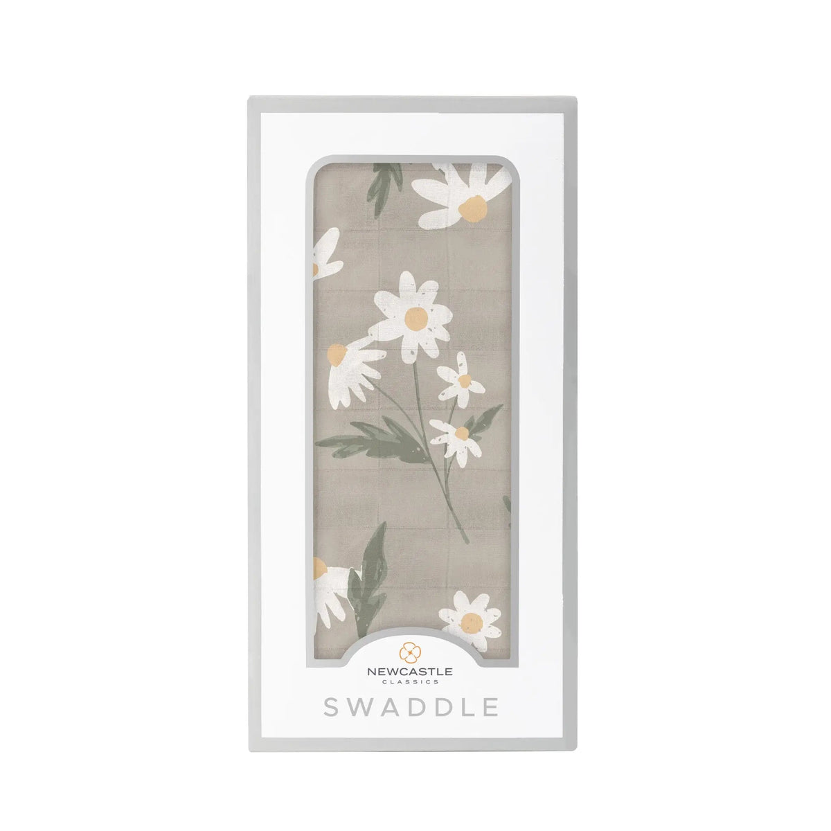 Newcastle Classics White Daisy Bamboo Swaddle - 