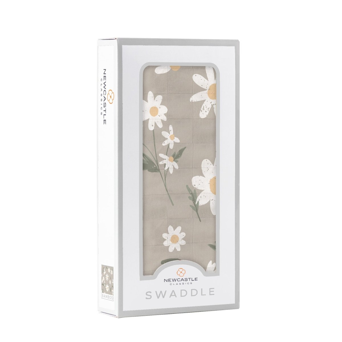 Newcastle Classics White Daisy Bamboo Swaddle - 