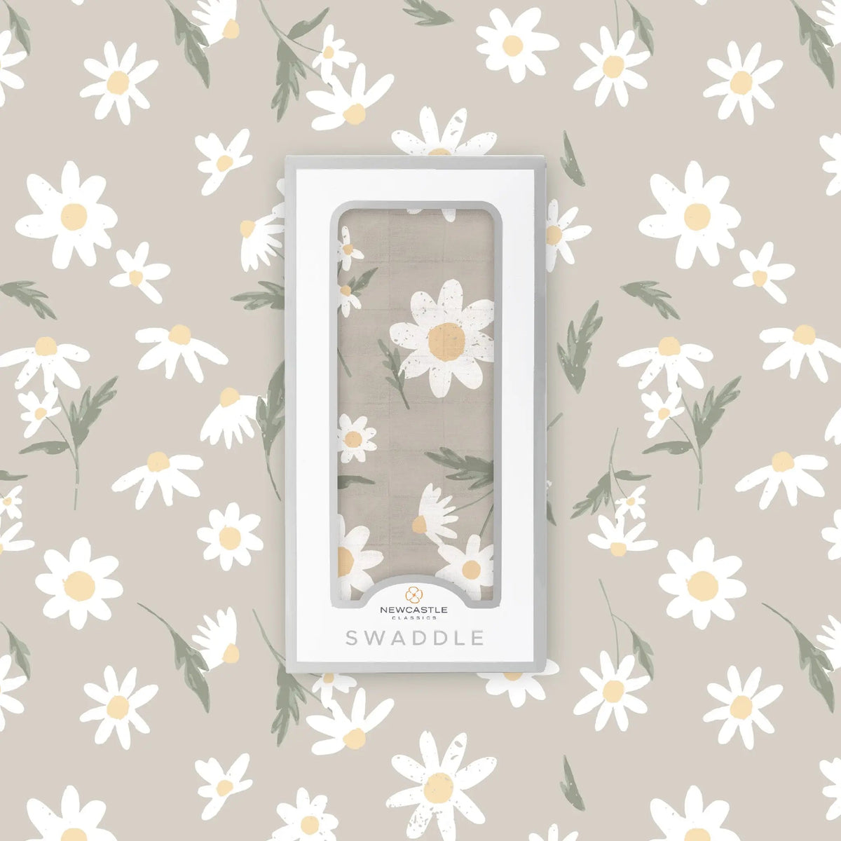 Newcastle Classics White Daisy Bamboo Swaddle - 