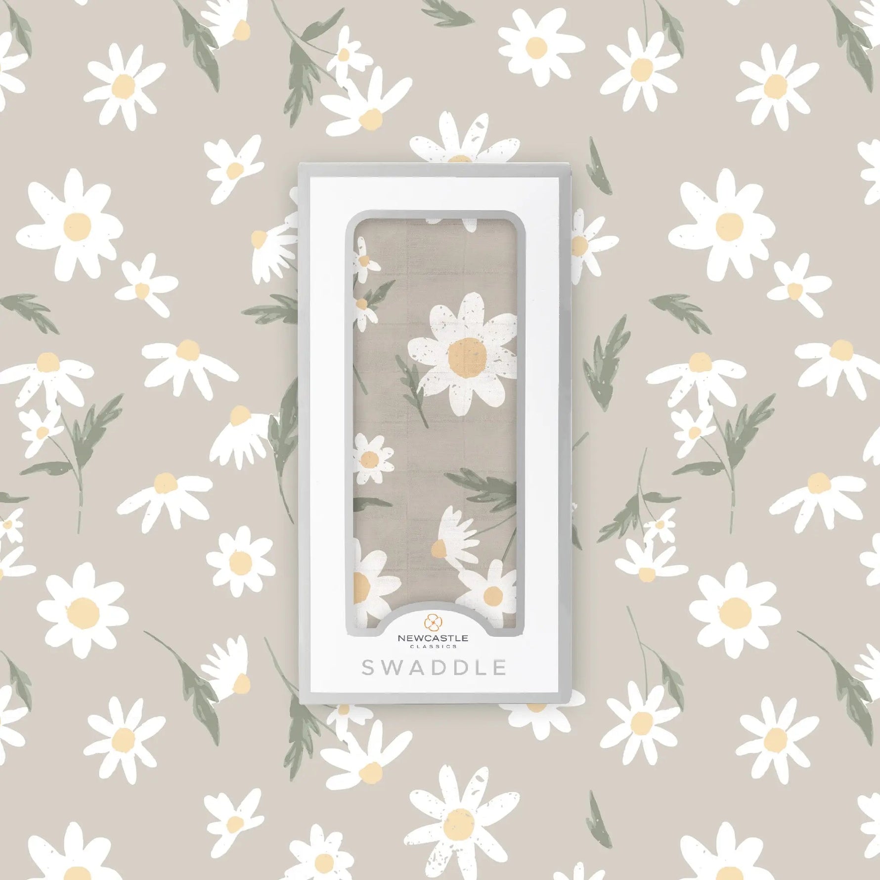 Newcastle Classics White Daisy Bamboo Swaddle - 