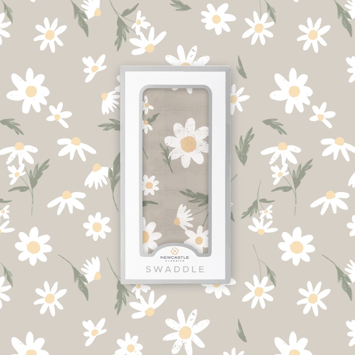 Newcastle Classics White Daisy Bamboo Swaddle - 