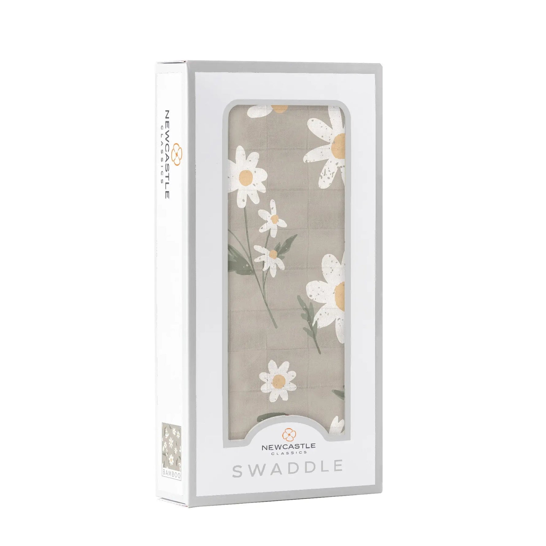 Newcastle Classics White Daisy Bamboo Swaddle - 