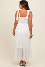 PinkBlush White Embroidered Eyelet Lace Maternity Maxi DressEveretts Place