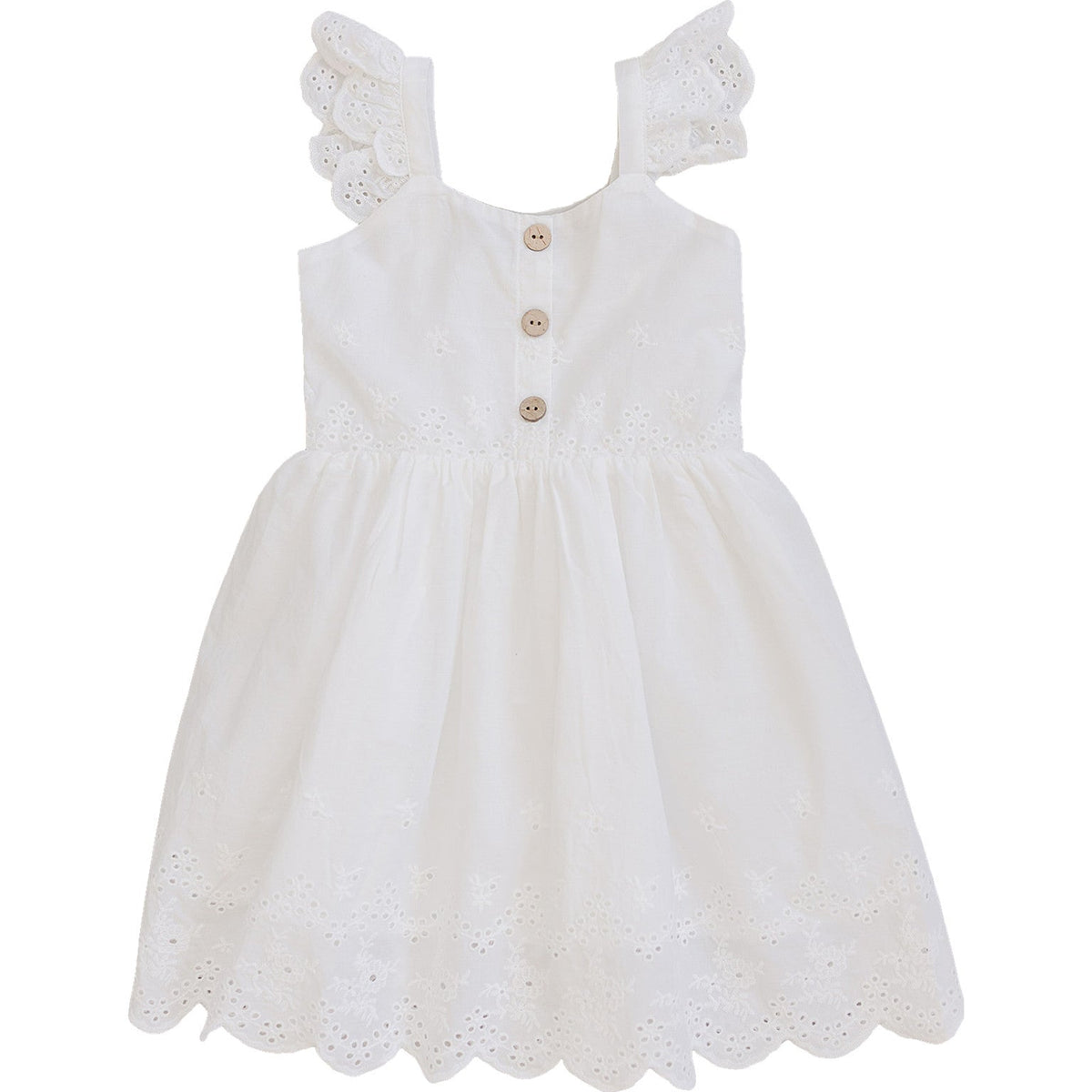 White Eyelet Dress - White, Baby & Toddler Clothing, Dress, Textile, Day Dress | Everetts Place