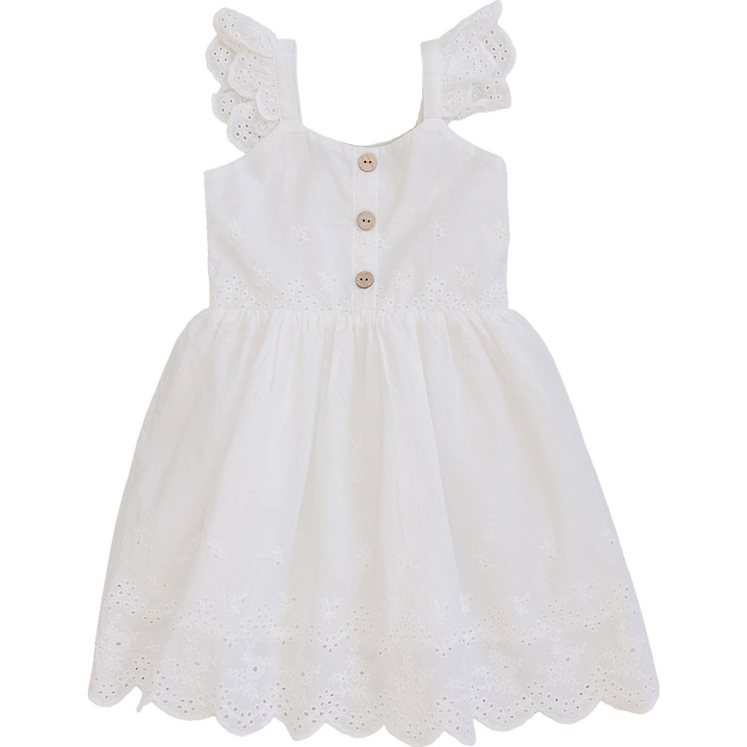 White Eyelet Dress - White, Baby & Toddler Clothing, Dress, Textile, Day Dress | Everetts Place