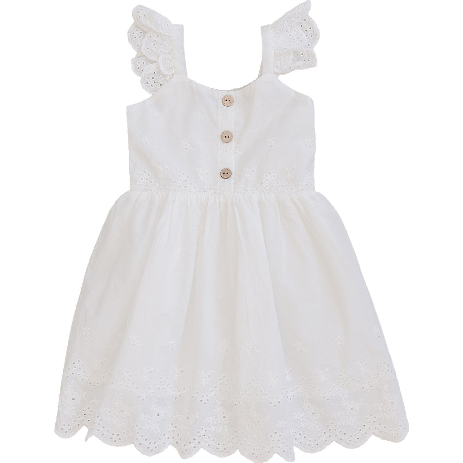 White Eyelet Dress - White, Baby & Toddler Clothing, Dress, Textile, Day Dress | Everetts Place