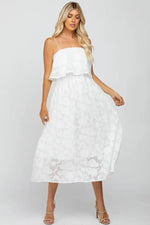 PinkBlush White Floral Midi Dress - 