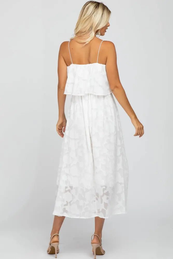 PinkBlush White Floral Midi Dress - 