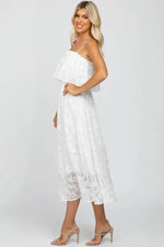 PinkBlush White Floral Midi Dress - 