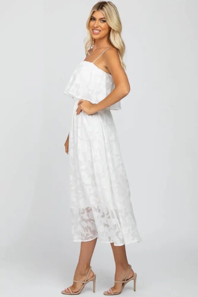 PinkBlush White Floral Midi Dress - 