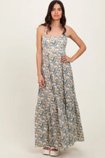 PinkBlush White Floral Tie Back Cutout Maxi Dress - 